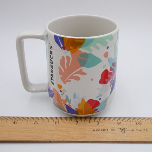 Starbucks Mug Summer 2020 Flowers Tropical Leaves Floral 14 oz - Picture 8 of 8